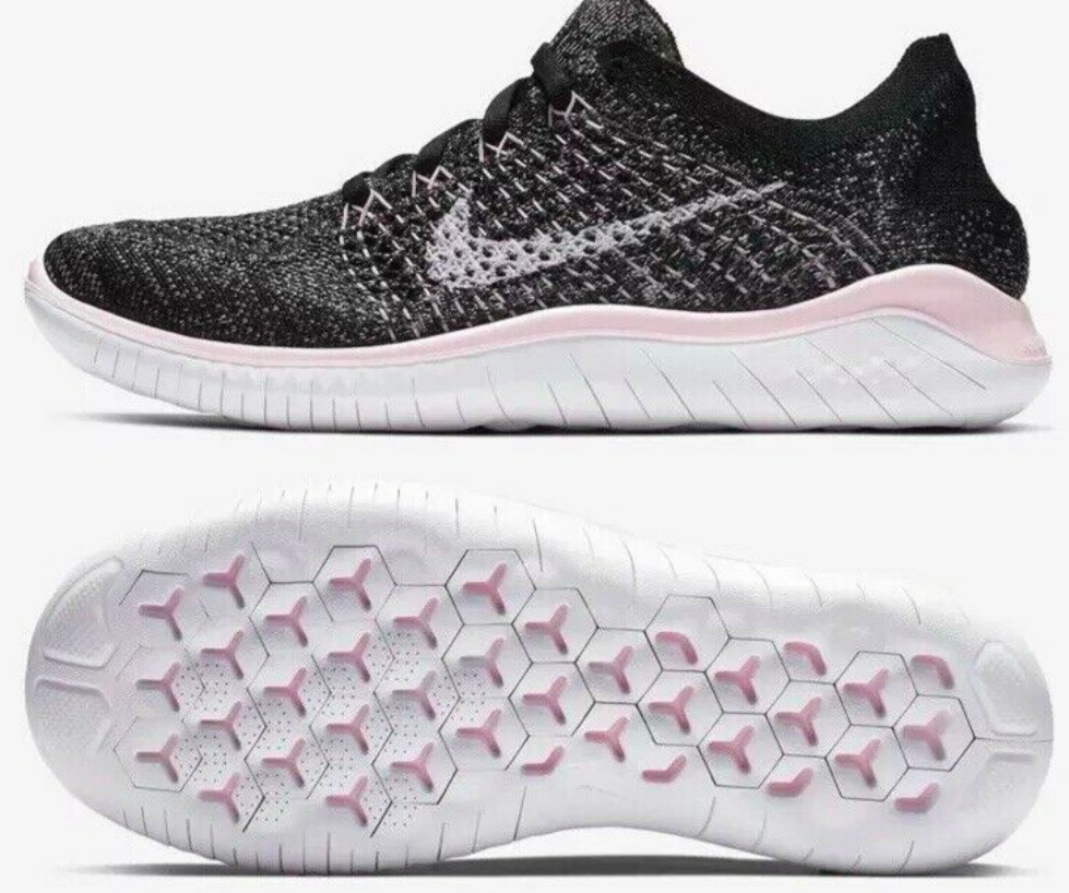 nike free rn flyknit 2017 women's black and white